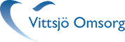 Vitsjö omsorg logotyp i blå färg